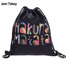 Load image into Gallery viewer, Hakuna matata Women geometric Backpack 3D printing travel softback  women mochila drawstring bag mens backpacks